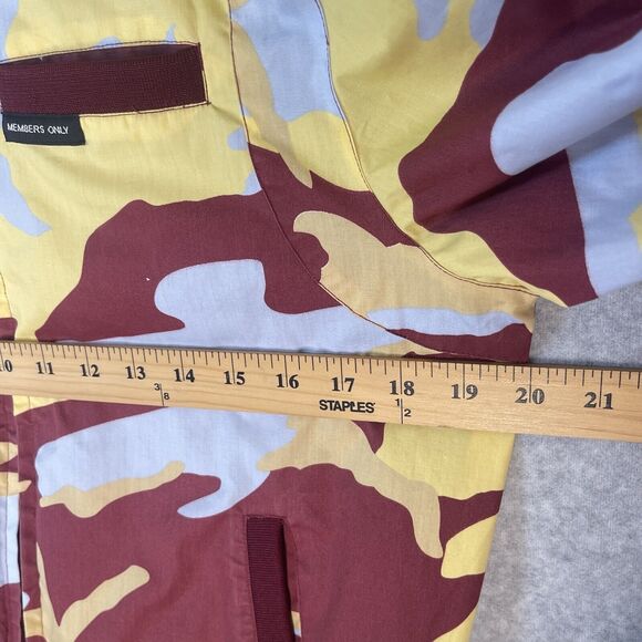 Members Only Iconic Racer Jacket Small Camo Bomber Burgundy 80’s Fashion Retro - Picture 12 of 15